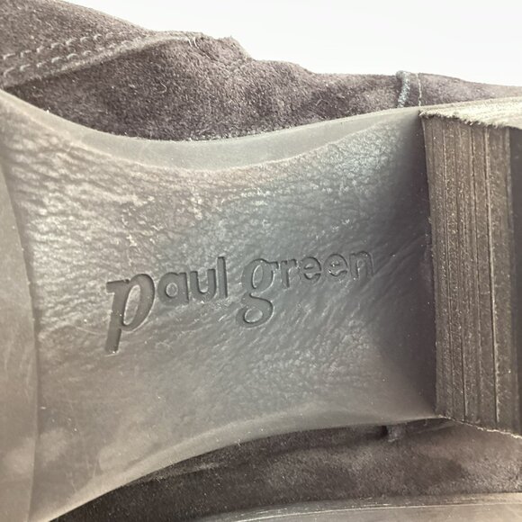 Paul Green Jano Moto Biker Womens 7.5 Suede Leather Ankle Boots Black - Picture 12 of 14